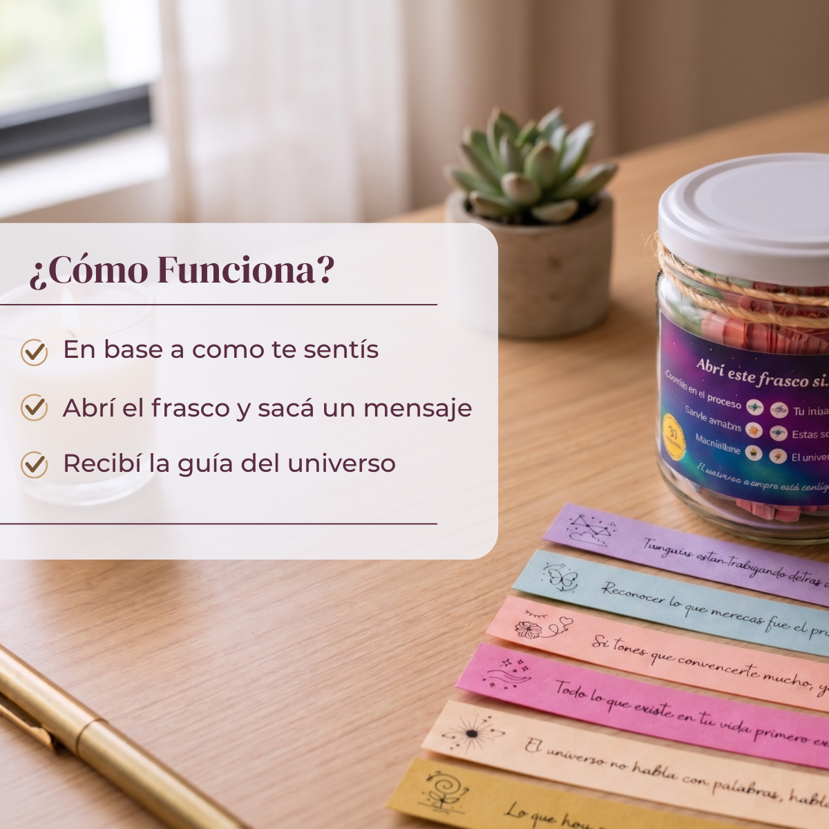 Frasco Universo Numina con su tapa cósmica decorada
